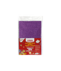 Hirtie gumata cu sclipici Autoadeziva (Foamiran) 20x30cm 2mm. Violet, set din 5 bucăți